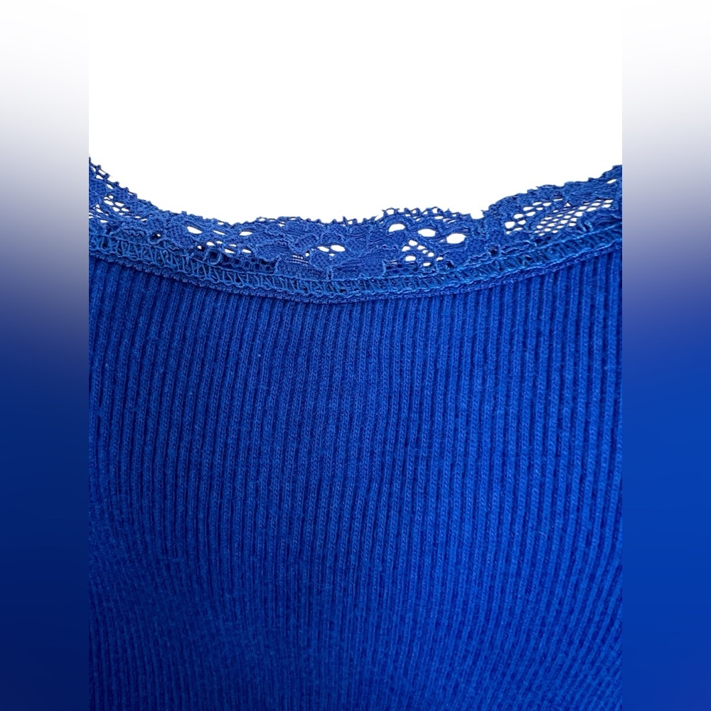 π π NWT APT. 9 Essentials Cobalt Bay Lace Trim Tank Top | Womenβs Size Medium - Picture 6 of 9